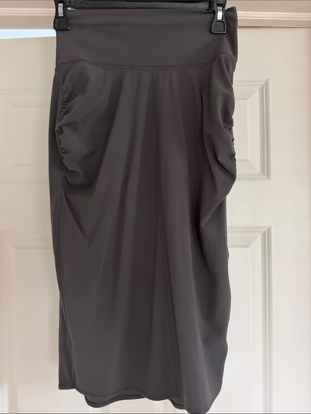 Athleta Brown Midi Ruched Pencil Skirt